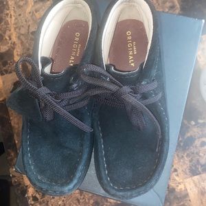 Clarks Originals Wallabee black suede shoes